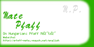 mate pfaff business card